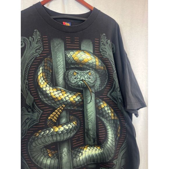 Vintage Y2K OG Abel Snake Big Print T shirt Tee Mens size 2XL XXL - Picture 2 of 5
